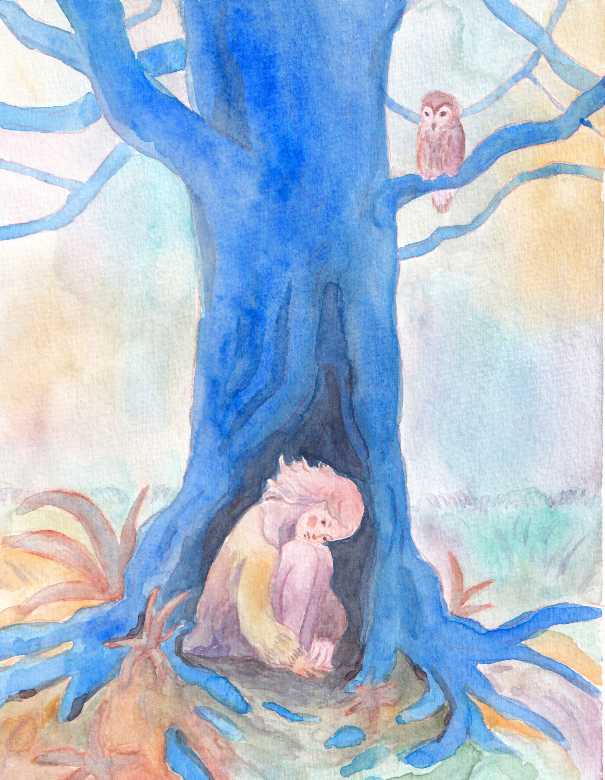 arbre bleu